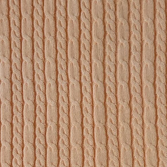 Talbots Peach V-neck Long Sleeve Cable Stitch Pullover Sweater - Picture 9 of 12